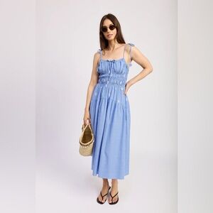 AMELIE MIDI DRESS | BLUE STRIPES